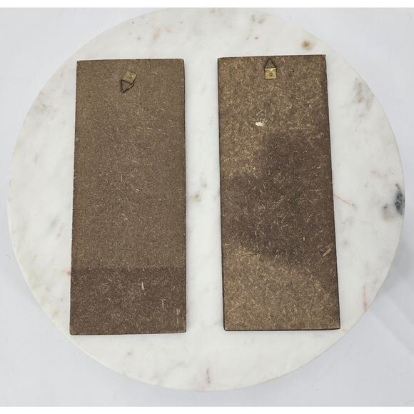 Vintage Big Eyed Boy & Girl Wall Art Set by Lofyffe | 10"x4" Pressed Wood Panels - Picture 3 of 3